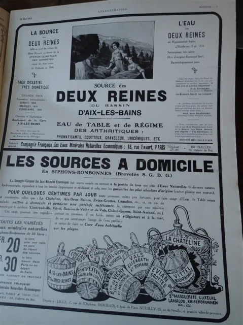 Source des Deux Reines AIX LES BAINS  + SIPHONS BONBONNES  ILLUSTRATION 1911