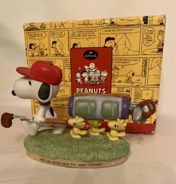 VTG 2000 Hallmark Peanuts Gallery "On The Course" Snoopy Figurine NEW W/BOX