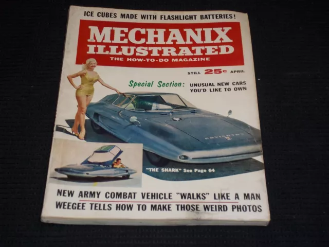 1962 April Mechanix Illustrated Magazine Very Nice Front Cover - L 14453