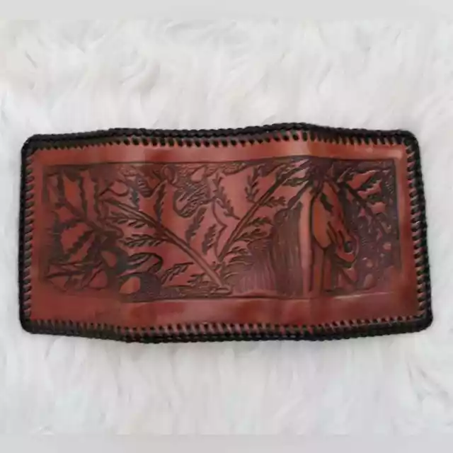 VINTAGE MEN'S WESTERN Embossed Handmade Leather Wallet $26.00 - PicClick