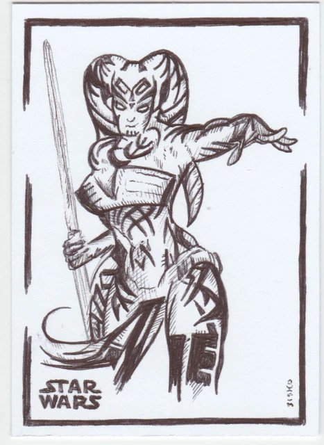 ACEO ART SKETCH Card Star Wars Sith Darth Talon Ink Drawing B £10.00 ...