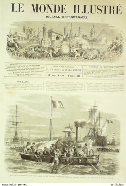 Le Monde illustré 1870 n°690 Vigo Etretat Belgique Verviers Armand Barbès