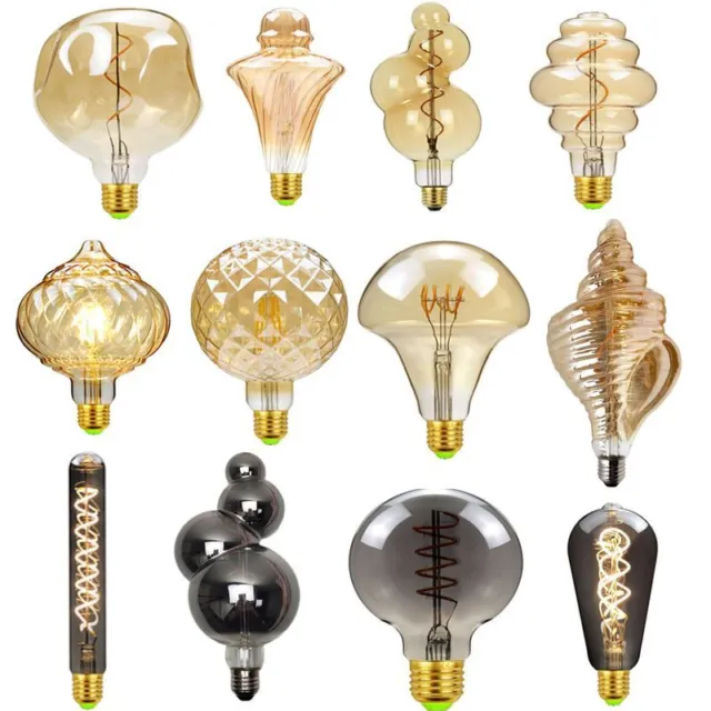 Bombilla de globo de luz LED vintage 4W filamento decorativo bombilla Edison ámbar G125 decoración