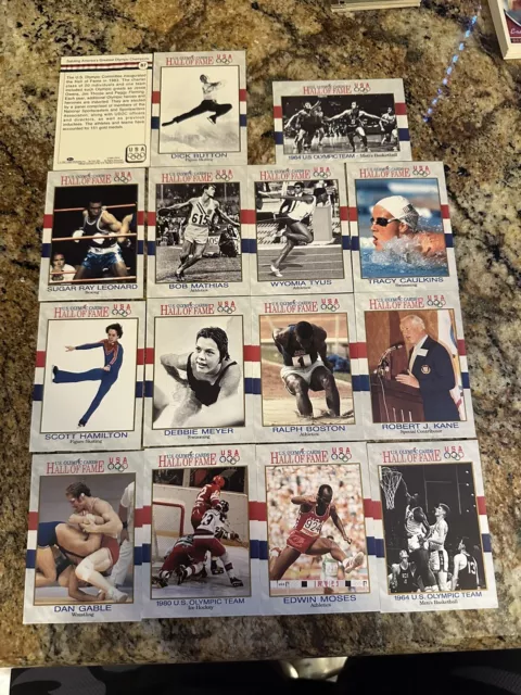 1991 IMPEL U.S OLYMPIC HALL OF FAME 15 Card Misc Lot With Sugar Ray Leonard