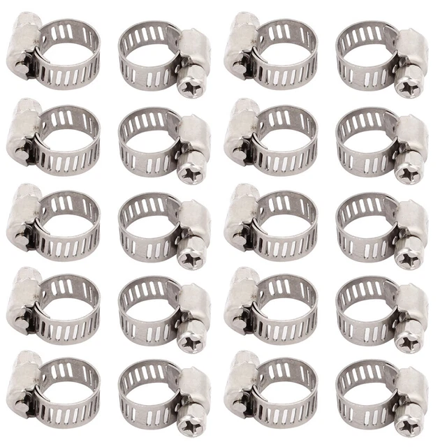20Pcs 6mm-12mm Plage réglable acier inox large 8mm collier serrage vis sans fin