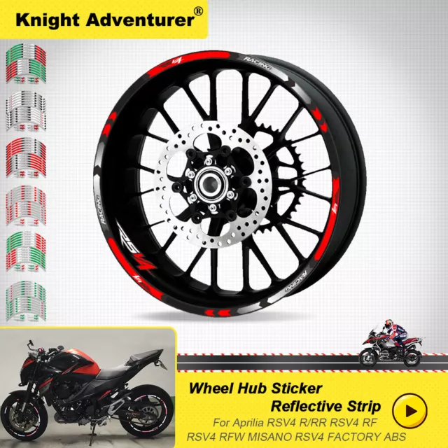 17" Motorcycle Wheel Rim Tape Decal Stripes Sticker For Aprilia RSV4 R/RR/RF