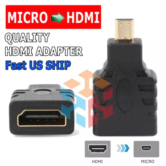 Conector convertidor adaptador enchapado macho HDMI tipo A hembra a micro HDMI tipo D