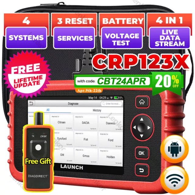 LAUNCH CRP123X Car OBD2 Scanner ABS SRS Engine Code Reader Diagnostic Scan Tool