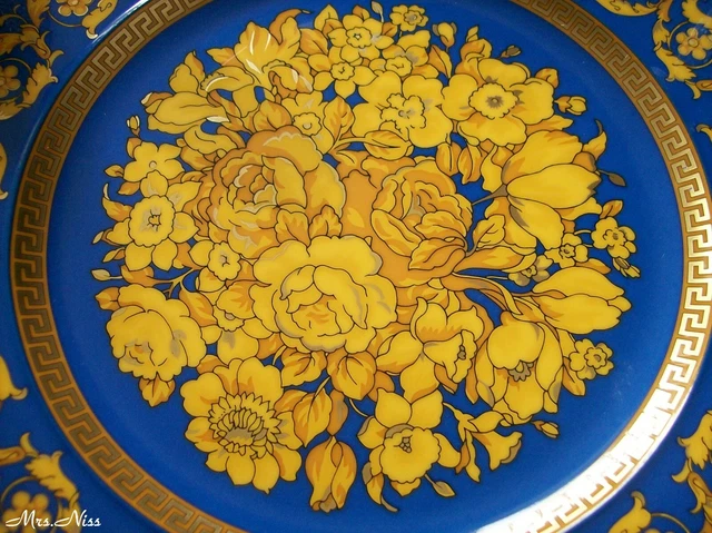 Rosenthal Versace Floralia Blue Teller 22 cm 25 Jahre Versace **NEUWARE & OVP** 3