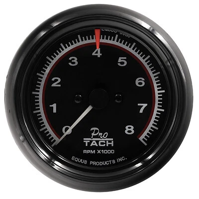 Equus 3-3/8 Dia Tachometer 8000 RPM Black Dial - E6088