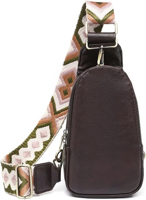 Crossbody Sling Bag for Women Leather Small Fanny Pack Purse Chest Bag PU Sling