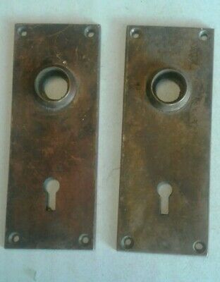 Antique Door Key Backplate Solid Brass