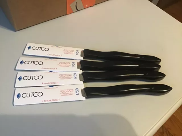 Cutco 1759 Steak Knife Set of 4 Serrated Table Knife 1759 DD Dark Brown Handles