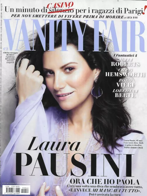 Vanity Fair Magazine Laura Pausini Julia Roberts Chris Hemsworth Bobo Vieri 2015