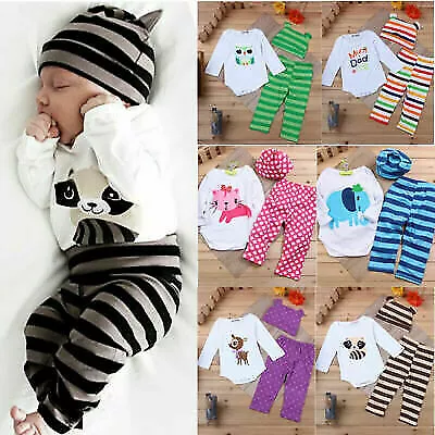 Abbigliamento neonato bambino bambina maniche lunghe pantaloni cappello set abito comodo