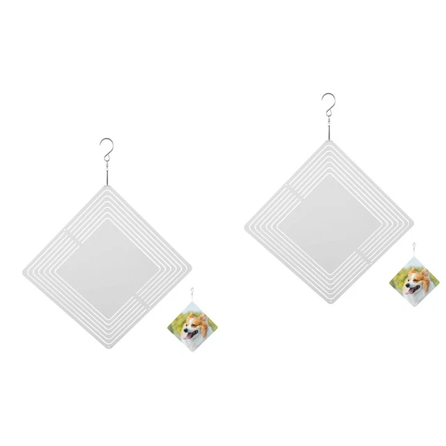 2pcs Metall -Sublimation Windspinner Sublimation Wind Dekor Hängende