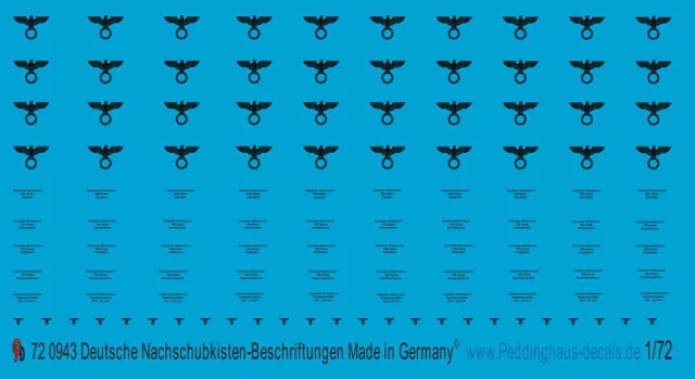 Peddinghaus  1/72 0943 Beschriftung für DeutscheTransportkisten