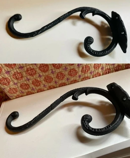 2 Antique Tack Harness / Coat Hook Large 9.38 Inch Horse Barn Find Cast Iron