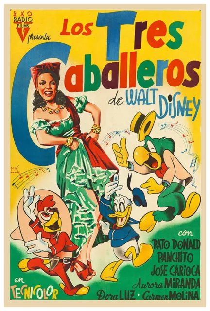 Three Caballeros - Donald Duck - 1945 - Walt Disney Cartoon - Movie Poster #2