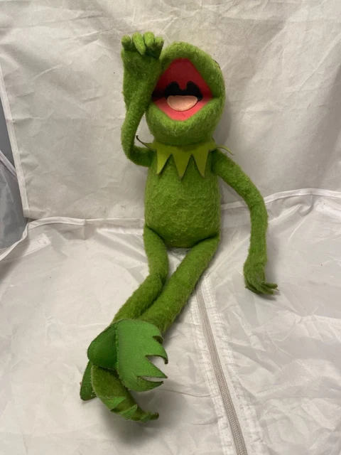 Vintage Kermit The Frog 1976 Poseable Plush Toy 18 Inch Jim Henson Fisher Price
