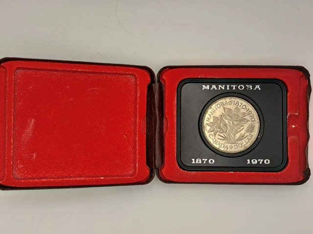 Royal Canadian Mint Manitoba 1870 - 1970 Silver Dollar in case