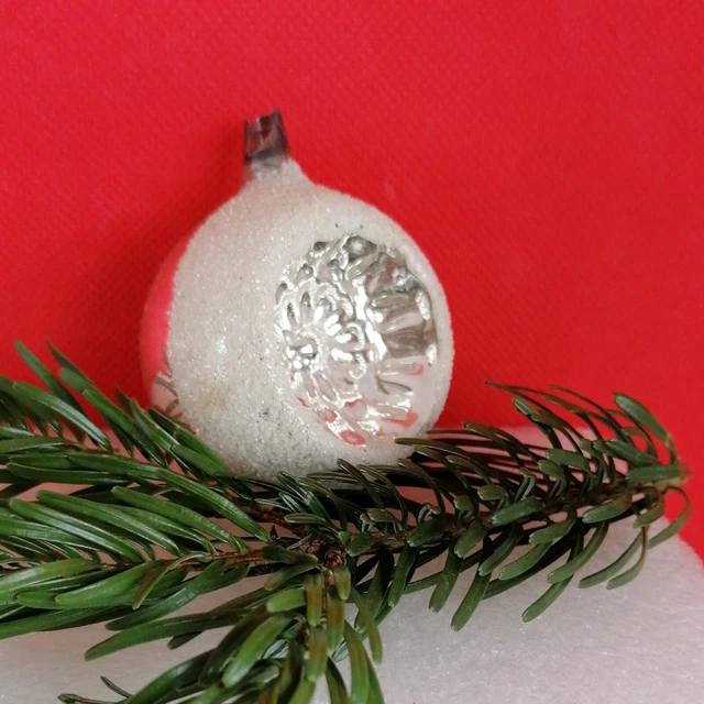 Boule De Noël Vintage En Verre Rose - Décor Chat, Occasion, Décoration De Sapin Rétro
