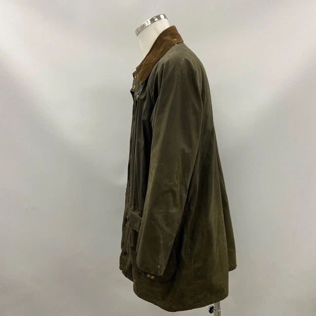 BARBOUR VINTAGE GAMEFAIR Jacket Mens C42 Green Waxed Cotton RMF51RP £7