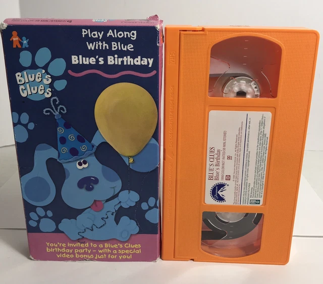 NICK JR BLUE’S Clues-Play Along-Birthday-VHS VTG Nickelodeon-ORANGE! $9