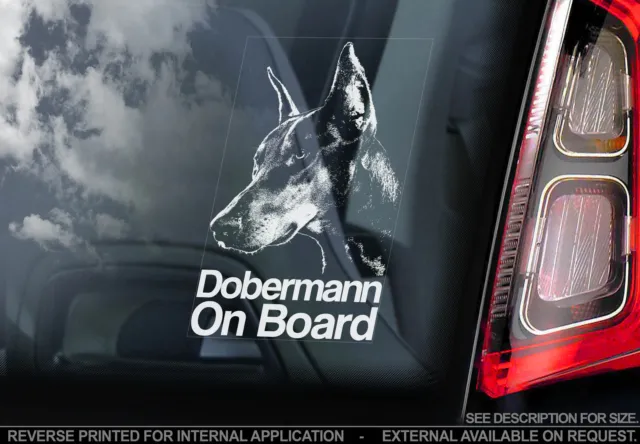 Dobermann -Dog Car Window Sticker- Doberman Pinscher - OPTION: Cropped/Uncropped