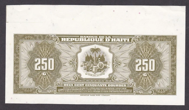 [UNC] Back Proof 1988 Haiti 250 Gourdes P-237pb [003-3]