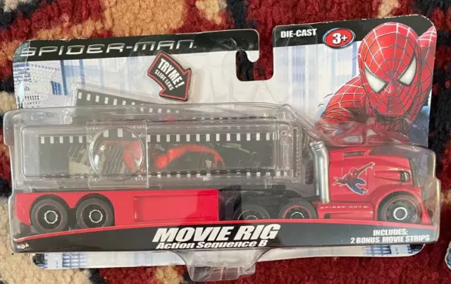 Lot of 2 Spider-Man MOVIE RIG TRUCK Action Sequence A & B with Slide Lens 2
