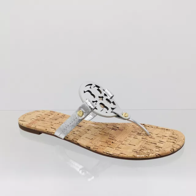 Tory Burch Miller Patent  Cork / Metallic Leather   Sandal  Size 8.5 M