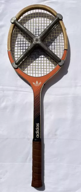 Ancienne Raquette de Tennis en bois Adidas Lady Vintage Avec Sa Presse Zéphyr