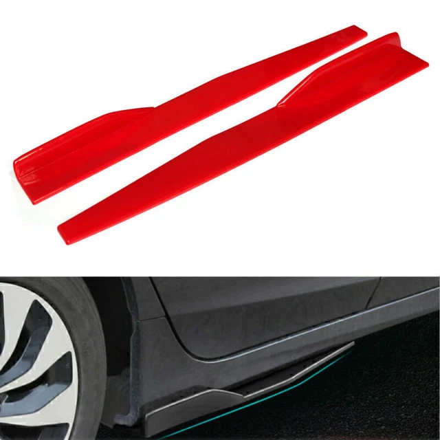 Universal Red Side Skirt Rocker Splitter Extension Winglet Wings Canard Diffuser