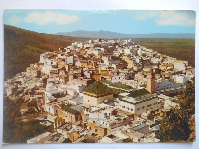 CPSM "Moulay Idriss Zerhoun - Vue sur le mausolée Maulay Idriss 1er"