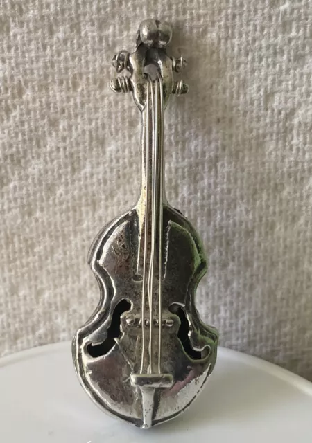 Genuine Silverissimo Vintage Solid Silver (800) Violin. Italian Handmade.