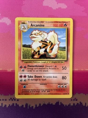 1995 arcanine pokemon card value Base Set Unlimited Uncommon 23/102 Near Mint £5.99 Mint / near mint condition trading card Hello, super new to Pokémon