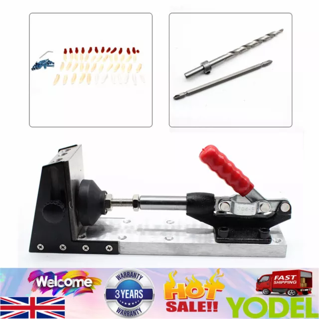 Pocket Hole Jig Kit Carpenter Joinery DIY Woodworking Drill Joinery Screw Kit UK
