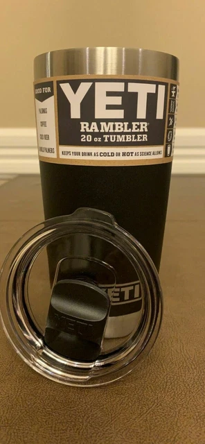 YETI BLACK Rambler STEEL 20 oz Vacuum Insulated Tumbler w/MagSlider Lid
