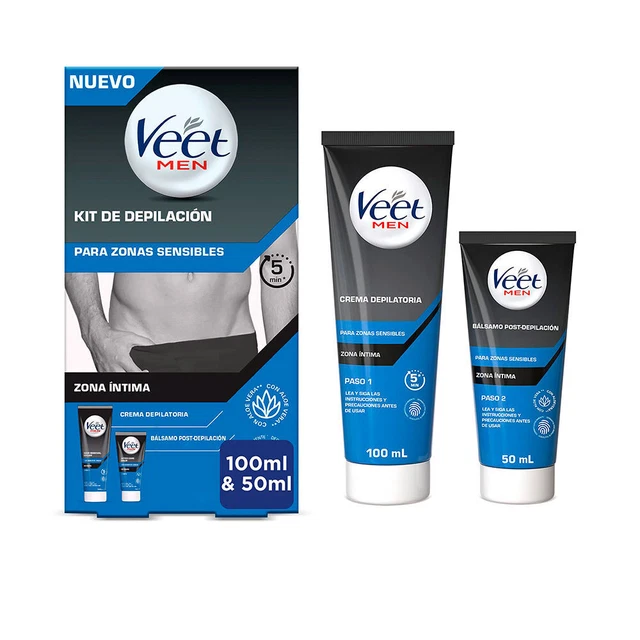 VEET MEN KIT D&#39;ÉPILATION EN 2 ÉTAPES zones sensibles 200 ml