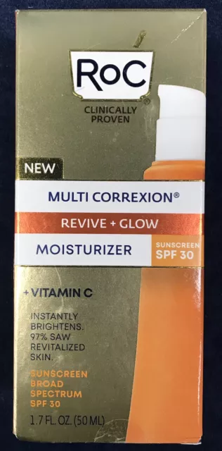 RoC Multi Correxion Revive + Glow Moisturizer SPF 30 - 1.7 fl oz Exp 06/25 NEW
