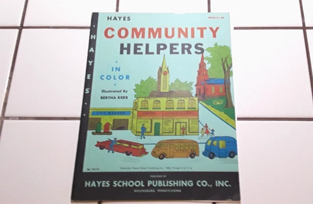 Vintage 1958 HAYES COMMUNITY HELPERS POSTERS 4 Color Posters in Original FOLDER