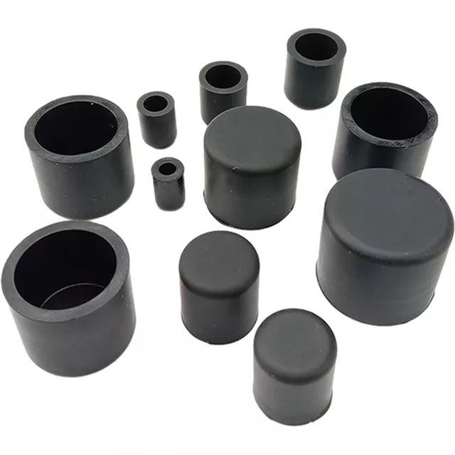 Schwarz Silikon Gummi Rohre Rohrkappen Endkappen Runde Schutzkappen 2.8mm~78.5mm 3