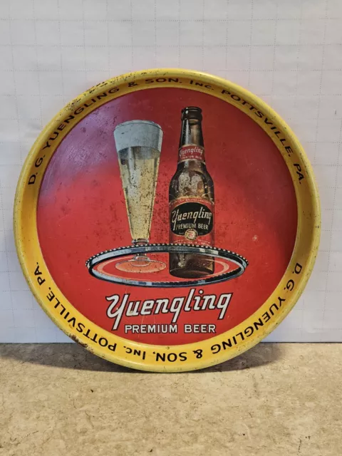 Vintage YUENGLING BEER DG YUENGLING & SON POTTSVILLE PA 13" Metal SERVING TRAY