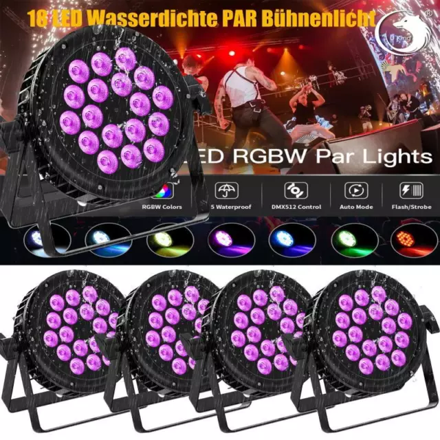 4X 200W Par Wasserdicht Bühnenbeleuchtung IP65 RGBW DMX512 LED Par Bühnenlicht