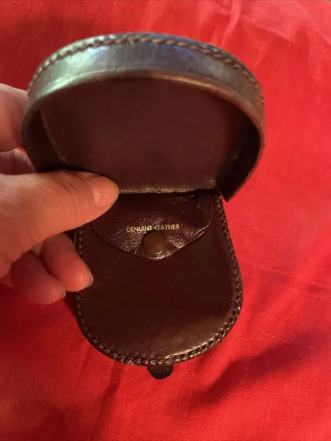 Vintage  Genuine Leather Coin Pouch Purse Handmade Tab Snap Mens Accessories