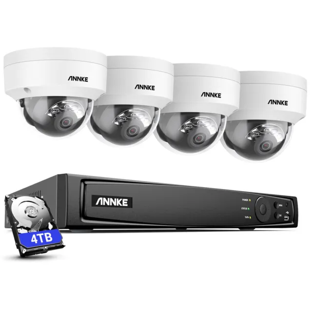 Juego de cámaras de vigilancia ANNKE 8MP 4K POE 8 CANALES NVR correo electrónico alarma acceso remoto H.265+