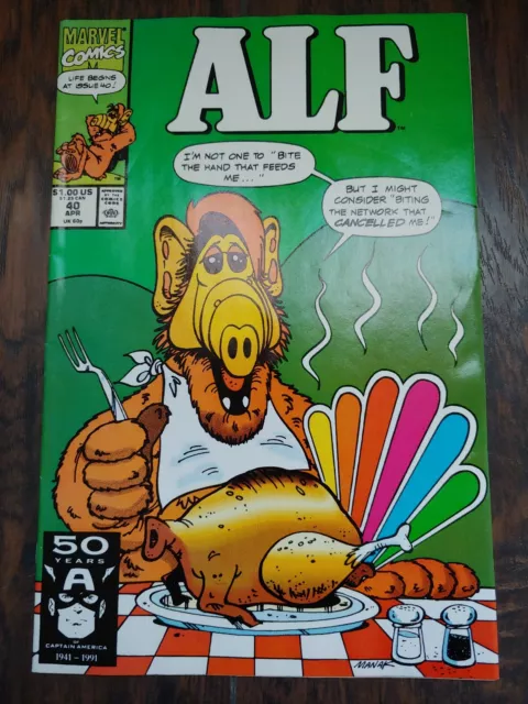 ALF #40 🦃 HTF LATE LOW PRINT RUN (MARVEL Comics 1988 Series)