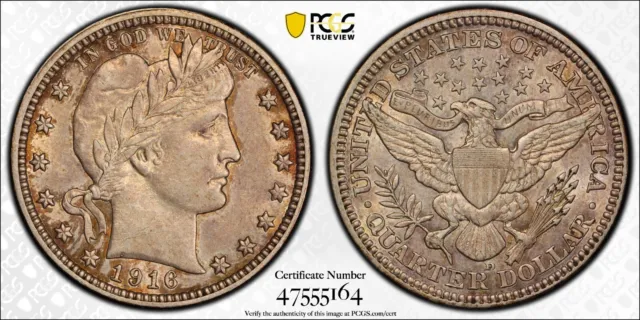 1916 D Barber Quarter Silver 25C PCGS AU55 CAC About Uncirculated Almost MS
