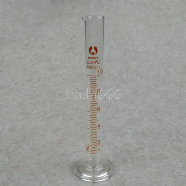 1PC 10mL Graduated Measuring Glass Cylinder Lab Borosilicate Glassware New